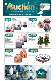Auchan Karácsonyi dekoráció akciós újság 2023. 10.12-11.29