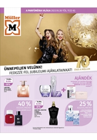 Müller parfüméria akciós újság 2023. 10.30-11.12