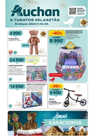 Auchan Hipermarket karácsonyi játékok akciós újság 2023. 11.16-11.29