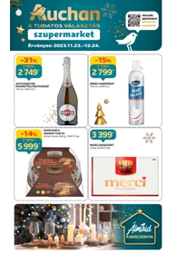 Auchan szupermarket gasztro akciós újság 2023. 11.23-12.24